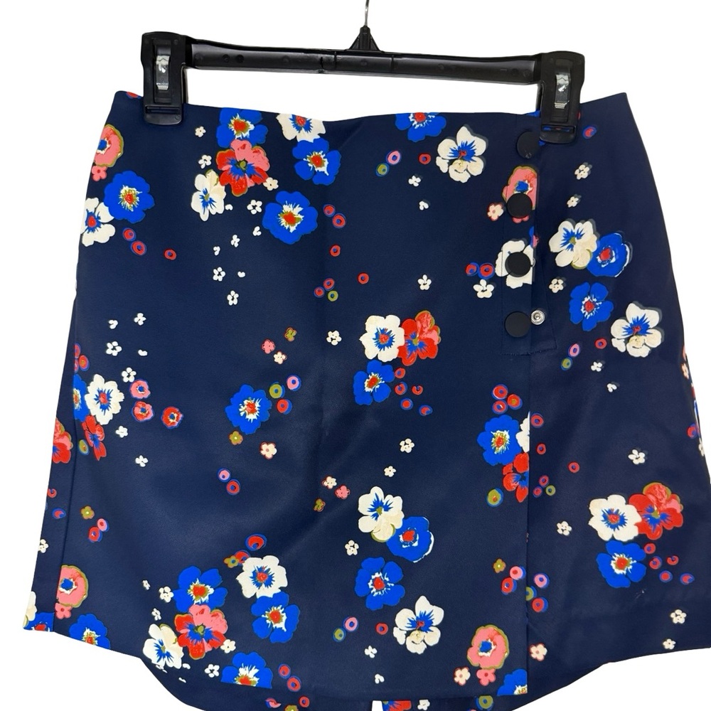 Tory Burch Printed Floral Tech Twill Golf Skort Small S Navy NWT - Picture 2 of 7
